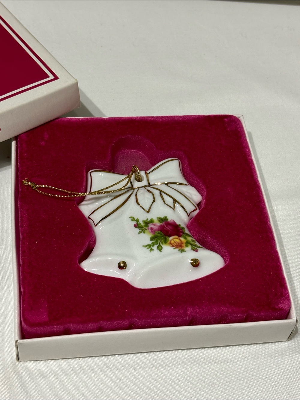 Royal Albert “Country Rose” Porcelain  Bell Ornament